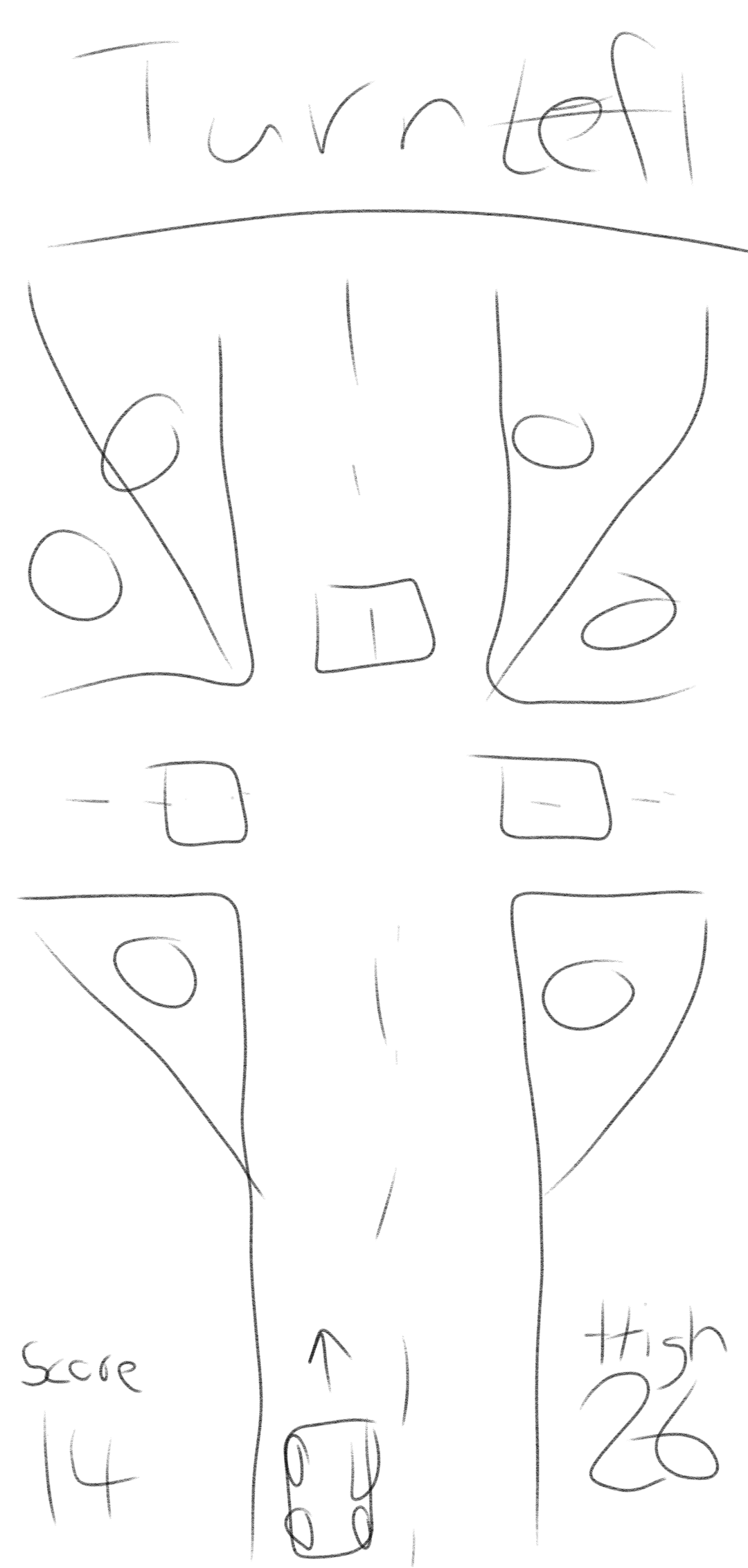 The initial sketch of the game layout 