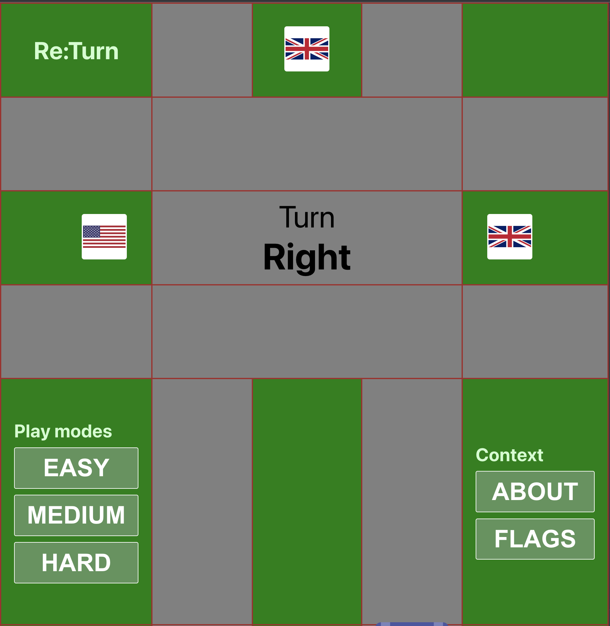 Game's central table with border spacing enabled to show the layout more clearly
